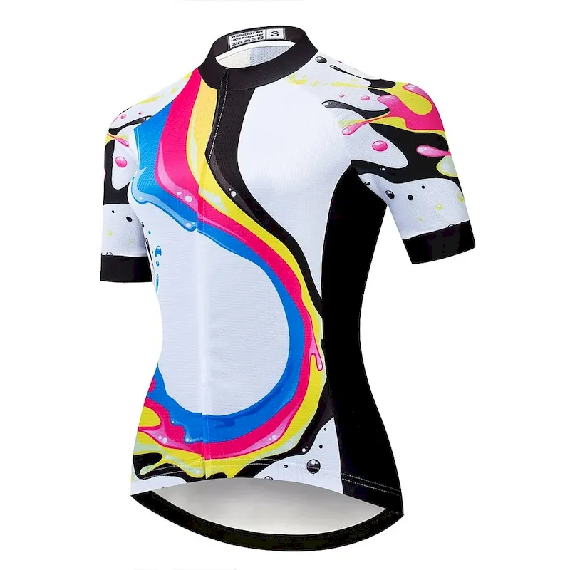aycnnp1622347097681.webp Women's Cycling Jersey Graphic Funny Short Sleeve Bike Jersey Top with 3 Rear Pockets Mountain Bike MTB Road Bike Cycling Fast Dry Quick Dry Soft Reflective Strips Sports White Clothing Apparel - Image 1