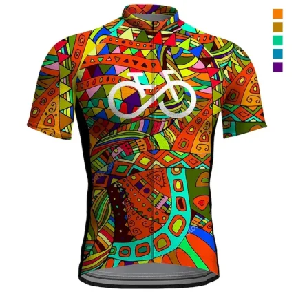 Men's Cycling Jersey Graphic Funny Short Sleeve Bike Jersey Top with 3 Rear Pockets Mountain Bike MTB Road Bike Cycling Quick Dry Reflective Strips Back Pocket Moisture Wicking Sports Violet Yellow