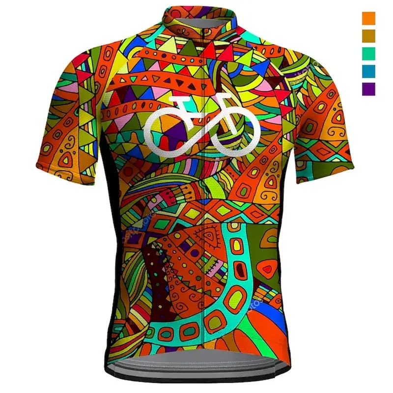 dwklbm1684142437203.webp Men's Cycling Jersey Graphic Funny Short Sleeve Bike Jersey Top with 3 Rear Pockets Mountain Bike MTB Road Bike Cycling Quick Dry Reflective Strips Back Pocket Moisture Wicking Sports Violet Yellow - Image 1